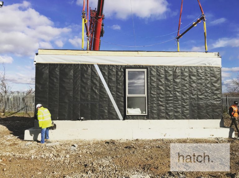 First hatch. CLiCs module arrives on site | hatch. Modular Homes